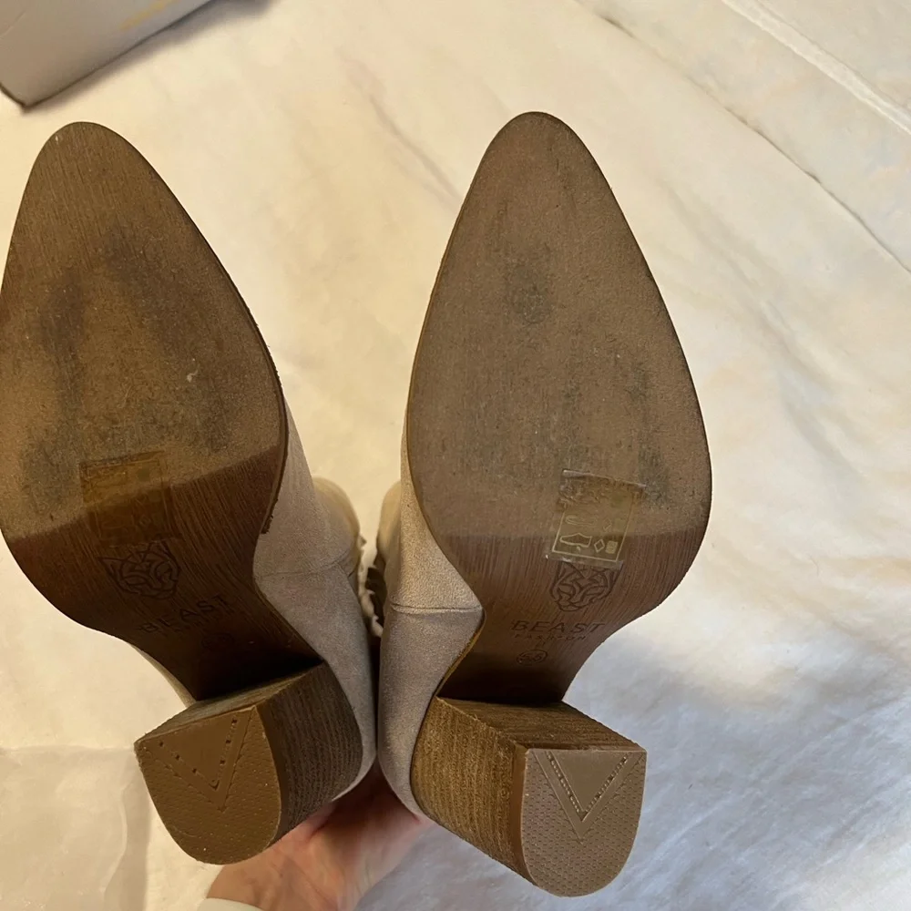 Beast fashion taupe suede ankle boots - Picture 5 of 9